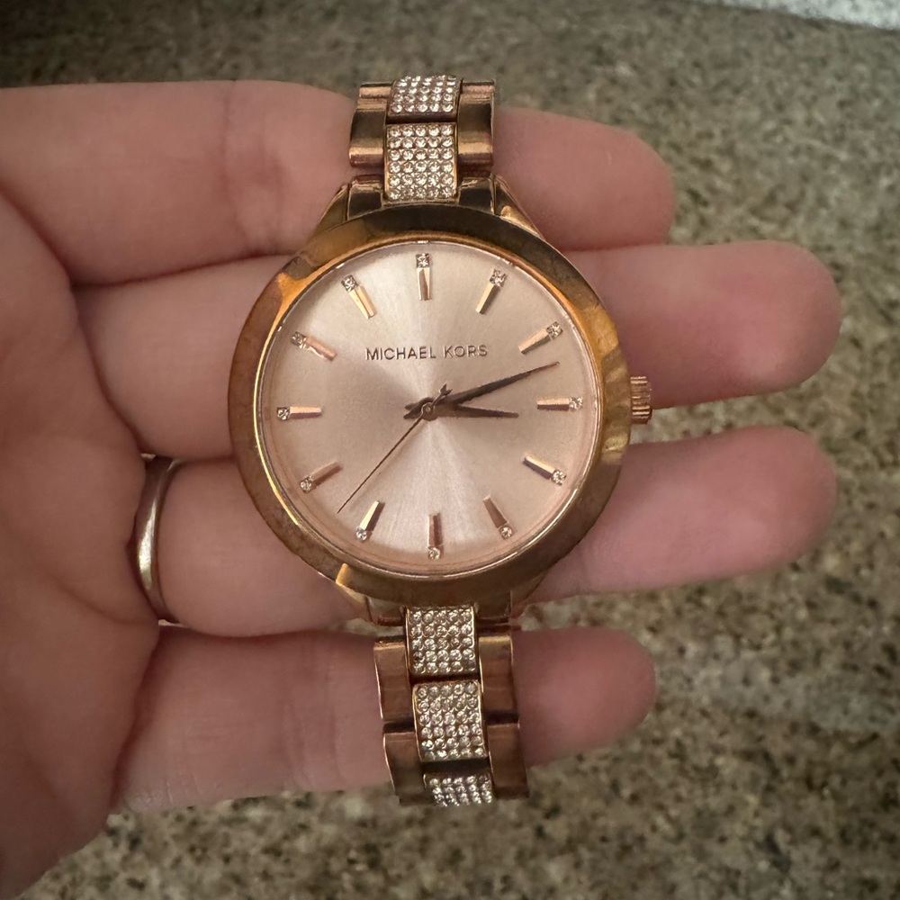 Michael Kors Women's Watch in Rose Gold with Crystal Accents